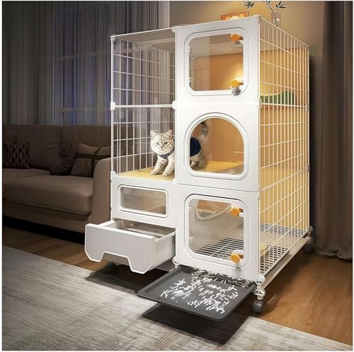 Indoor cat cage with Litter Box (28″(L) x18.2″(W) x46.2″(H))
