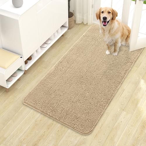 Dog Door Mat for Muddy Paws 40x24 (Beige / 40" X 24")