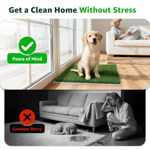 Replacement Artificial Grass Pee Pads for Dogs Potty Training to Pee & Poop (XXL-43.7"x27.5")