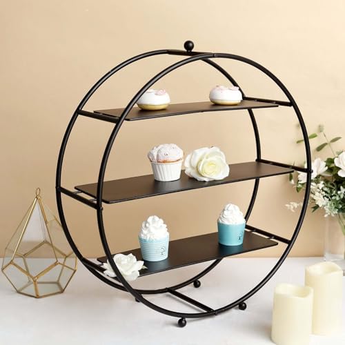 Efavormart 21" Matte Black Metal Tiered Cupcake Stand (3-Tier 21" / Matte Black)