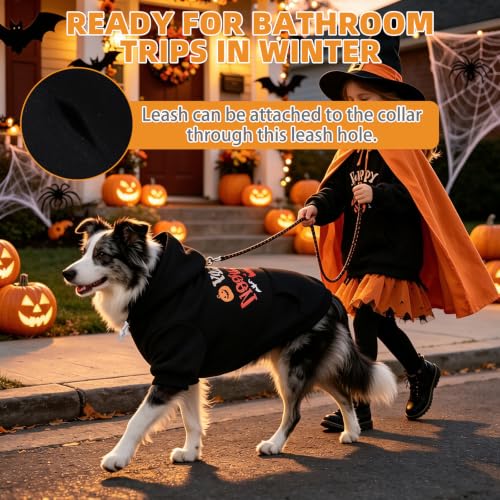 Halloween Dog Hoodie for Large Medium Dogs (Halloween Black / Medium)