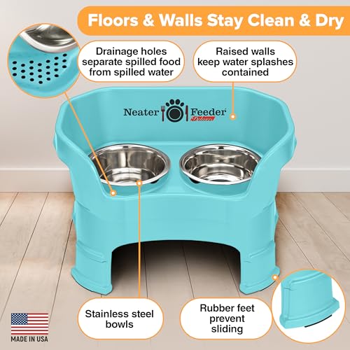 Neater Feeder Deluxe Mess (Medium + Standard Bowl / Aquamarine)