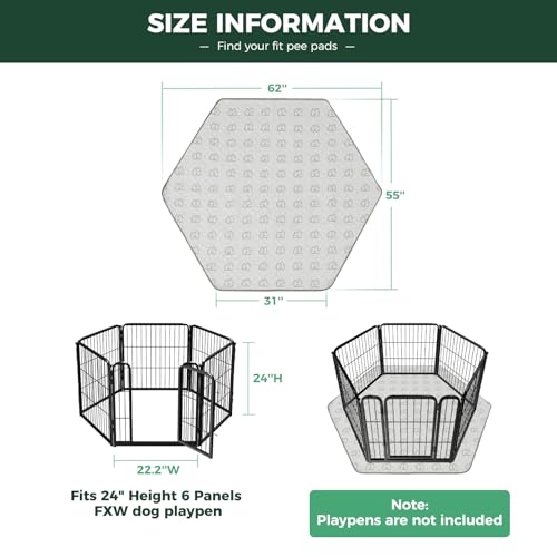 Washable Pee Pads for Dogs (Khaki / 31" Hexagon (2 Packs))