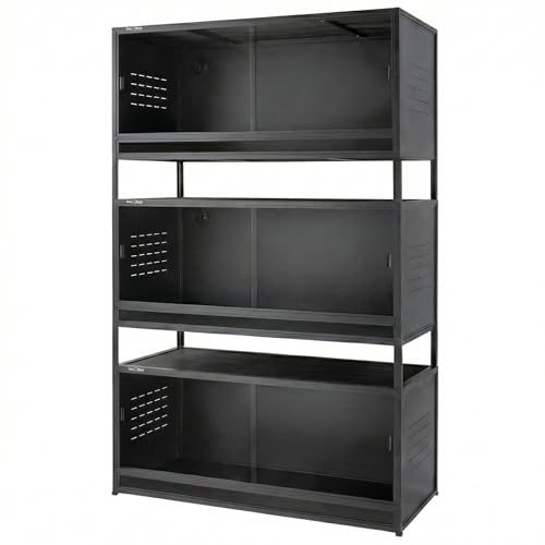 Large PVC Reptile Enclosure 3 Tier 44"x20"x20"with Spacers (Three 44x20x20''-76 Gallon with Kit)