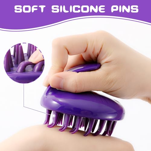 Cat Brush with Soft Rubber Pins (Purple)