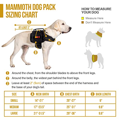 Dog Backpack for Medium & Large Dogs (Black / Medium)