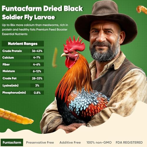 15LB Dried Black Soldier Fly Larvae for Chickens (15 Pound (Pack of 1))
