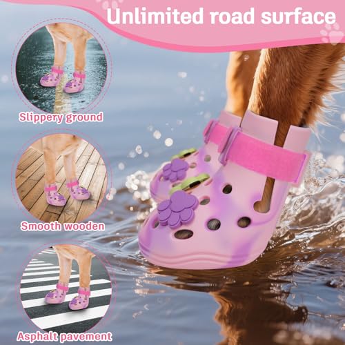 Tie Dye Dog Shoes for Hot Pavement (L (50-80 lbs))