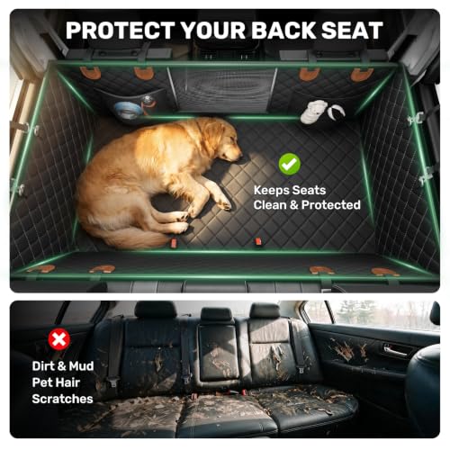 Hard Bottom Dog Seat Cover for Trucks (Black+Orange / Standard - Cars, SUVs & Medium Trucks)