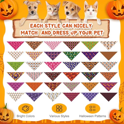 72 Pcs Halloween Dog Bandanas Bulk (Halloween)