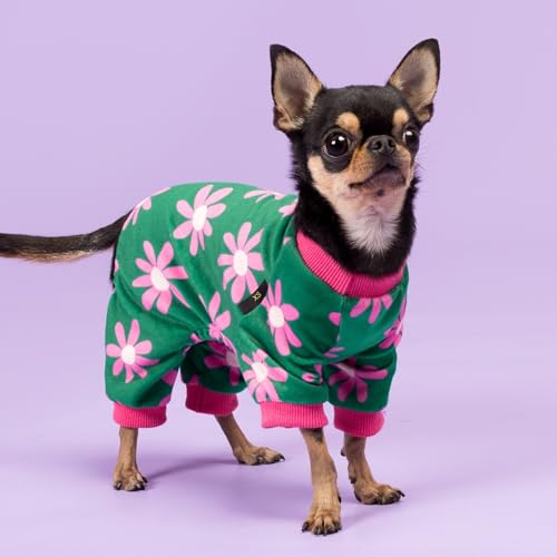Flower Fleece Dog Pajamas (Flower / X-Small)