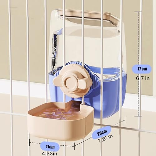Pet Hanging Automatic Feeders Drinking Bowls (Pink Blue-Water)
