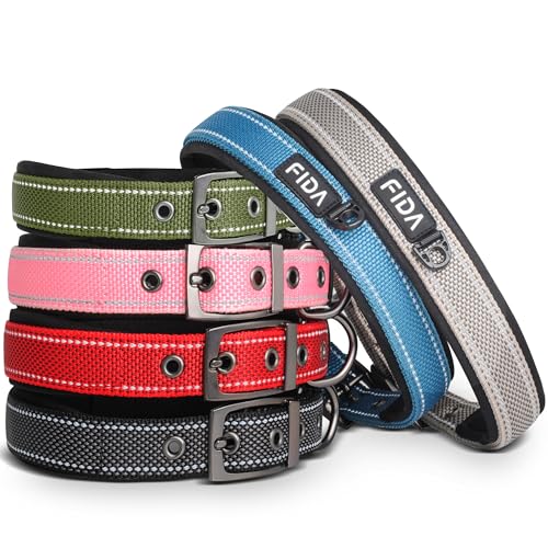 Heavy Duty Dog Collar for Large Dogs with Metal Belt Buckle (Large(19"-23") / Military Green)