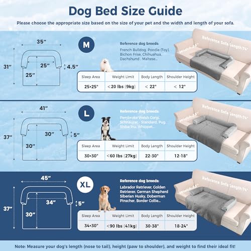XLarge Dog Cooling Bed for Sofa (Cooling Grey / 45"L x 37"W x 5"Th)