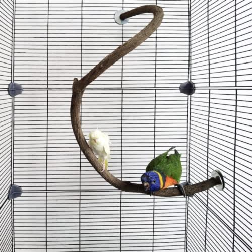 Parrot Perch Stand Bird Cage Stand Pole Natural Wild Grape Stick Grinding Paw Cage Accessories for Parakeet Cockatiels Budgies Conure Lovebirds Platform
