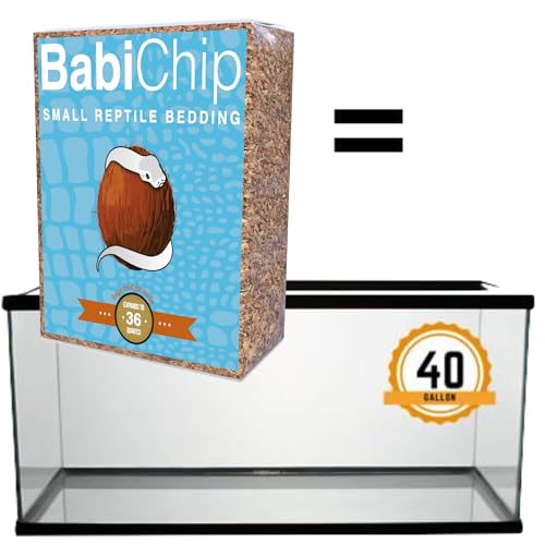 BabiChip Coconut Chip Substrate for Reptiles 4 Pack of 36 Quart Loose Small Sized Coco Husk Chip Bedding for Ball Pythons (36 quart (4 pack))