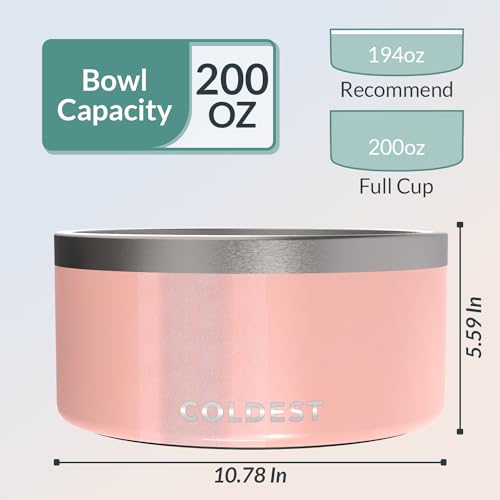Coldest Dog Bowl (200 oz / Forever Pink Glitter)