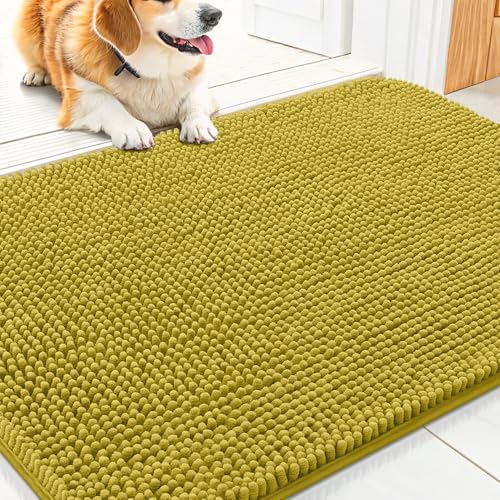 Dog Door Mat for Muddy Paws 30x20 (Mustard Yellow / 30"X20")
