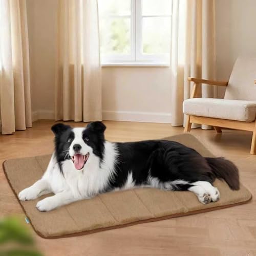 Dog Crate Pad for Large Dog (Khaki / 35"L x 23"W x 0.8"H)