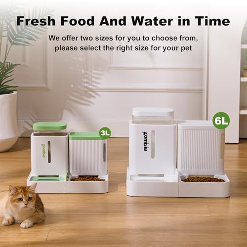 Gravity Cat Feeder and Water Dispenser (0.8 Gallon x 2 / White)