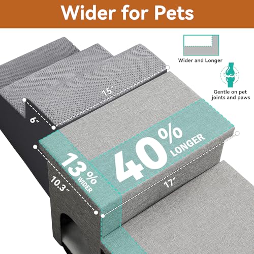Dog Stairs with Storage (Grey With Condo / 2)