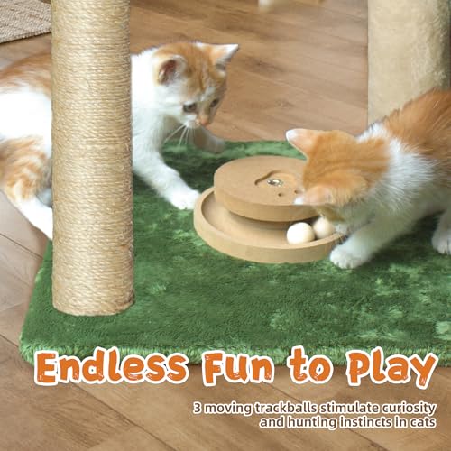 Cat Tree 28'' with Hammock & Interactive Toy for Indoor Cats (White-28 Inches)