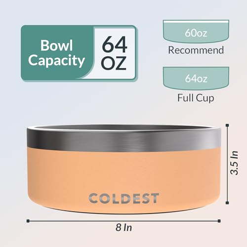 Coldest Dog Bowl (64 oz / Sahara Peach)