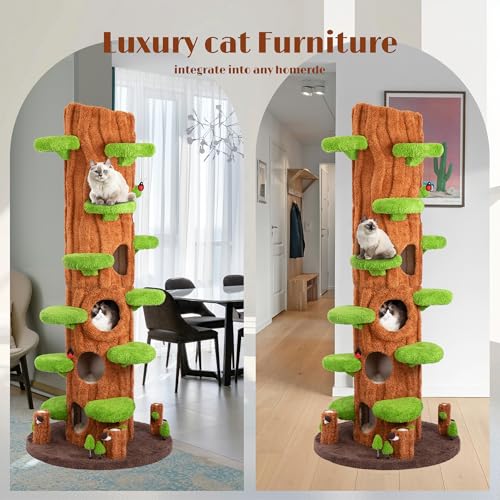 90.5 Inch Luxury Cat Tree with Scratching Post (90.5" / Green)