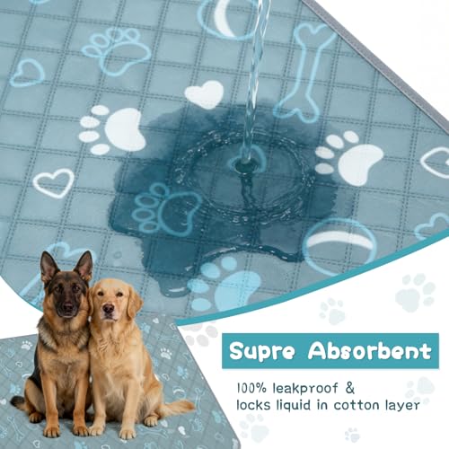 3 Packs Washable Guinea Pig Cage Liners with with Paw Print (47 x 24in / 3 Packs)