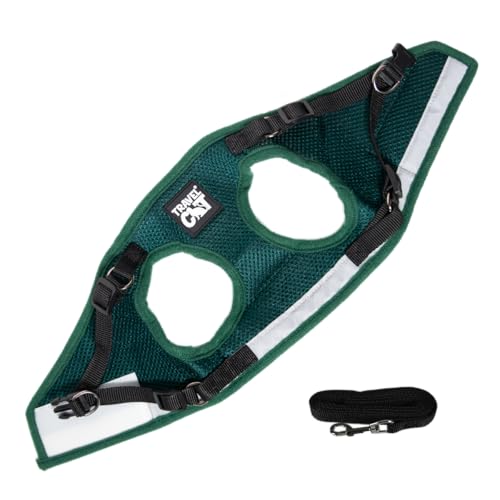 Travel Cat The Emerald Explorer Limited Edition Green Harness and Leash Set (Medium / Emerald)