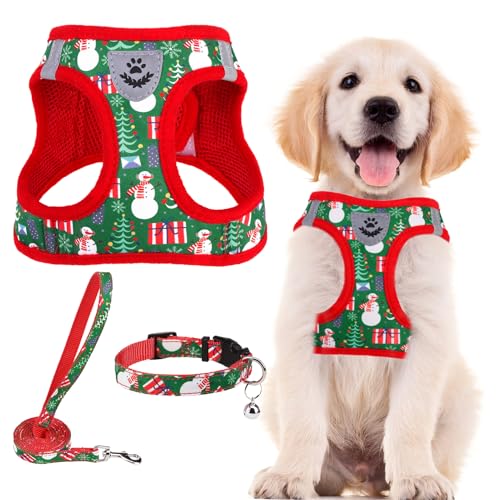 Christmas Dog Harness (Christmas Red / XXS (CHEST 11.5"-13"))