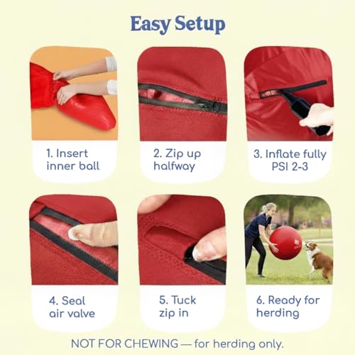 25" Original Herding Ball for Dogs (Cherry - L 25" Herding Ball Set / L 25")