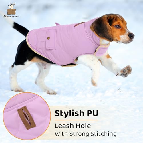 XL Warm Dog Coat Winter Thick Quilting Cold Weather Puffer Vest (X-Large / Lilac)