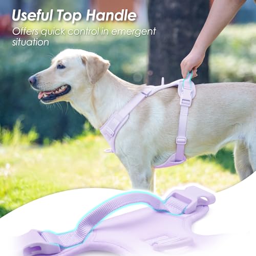 No Pull Dog Harness for Small Sized Dogs (Light Purple / S(Neck:15.7-22.0", Chest:17.3-24.8"))