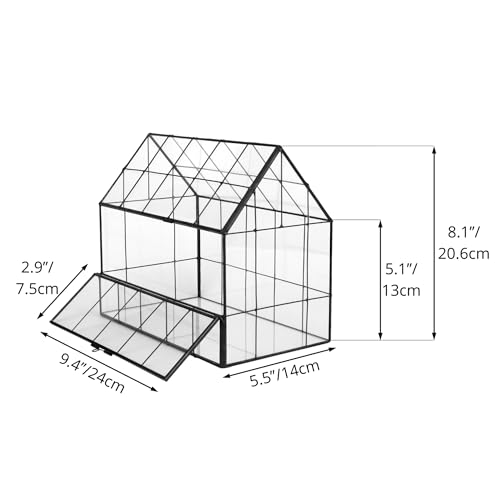 Geometric Glass Terrarium with Front Opening Door