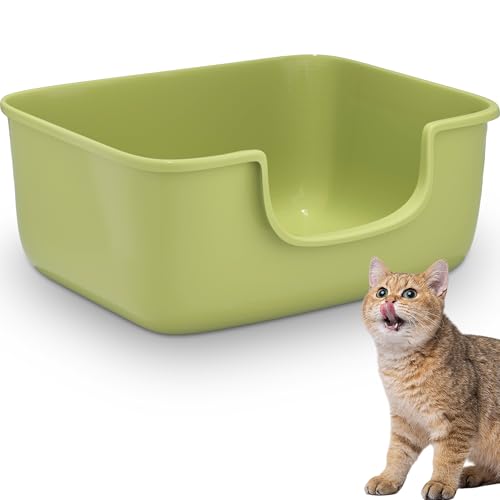Large Cat Litter Box with High Sides (Green)