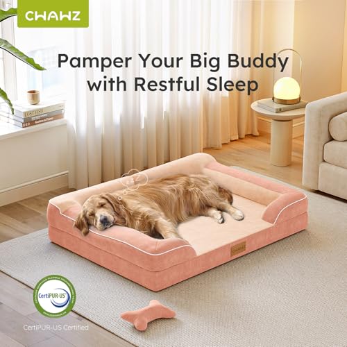 Extra Large Dog Bed (Peach Pink / X-Large(42"L x 30"W x 9.5"Th))