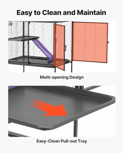 Metal Small Animal Cage 36.22"H 2 (30.3"L x 20.5"W x 36.2"H)