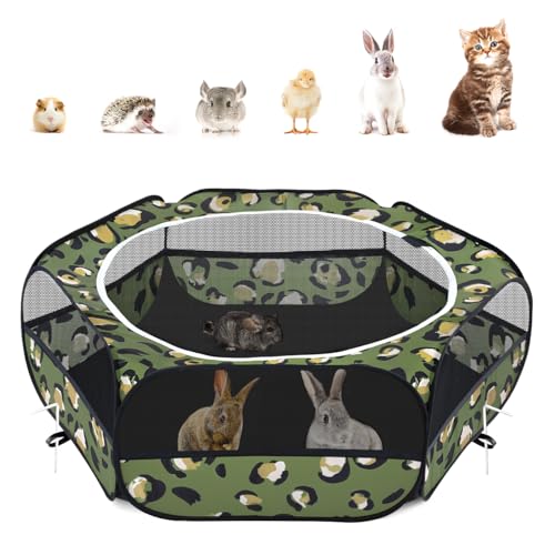 Small Animal Playpen with Zippered Cover (T-Leopard Print)