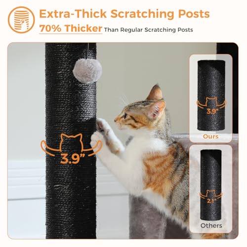 Cat Tree for 30lbs Large Cats (Black / 57.8 Inches)