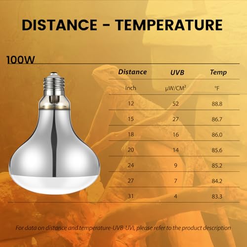Dual Reptile Light Fixture with 100W Full Spectrum UVA UVB Light Bulb & 100W Nighttime Ceramic Heat Emitter (ST4)