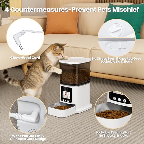 Automatic Cat Feeder with Camera (white)