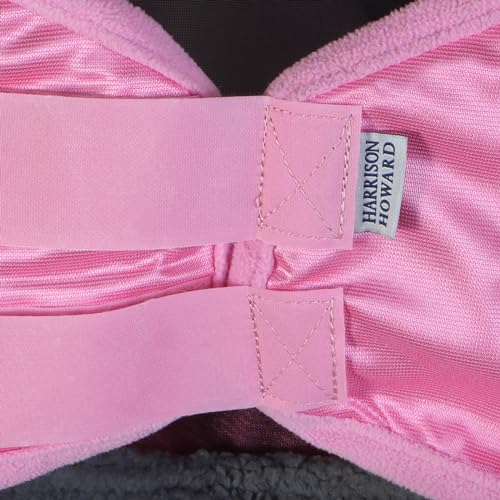 CareMaster Pro Luminous Horse Fly Mask Large Eye Space Standard with Ears UV Protection for Horse Light Pink Full Size (Light Pink / Large (Horse))