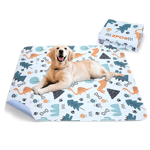 Washable Pee Pads for Dogs (Dark Blue / 34X36 (2 Packs))