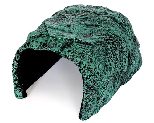 Reptile and Amphibians Rock Hide Cave (Large Size ( Green ))