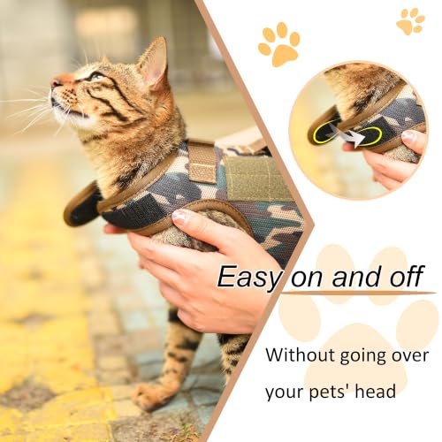 Cat Harness and Leash Set Escape Proof (Jungle Camo / XL 11-20 lbs)
