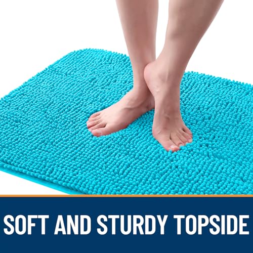 Dog Door Mat for Muddy Paws 47x17 (Aqua Blue / 47" X 17")