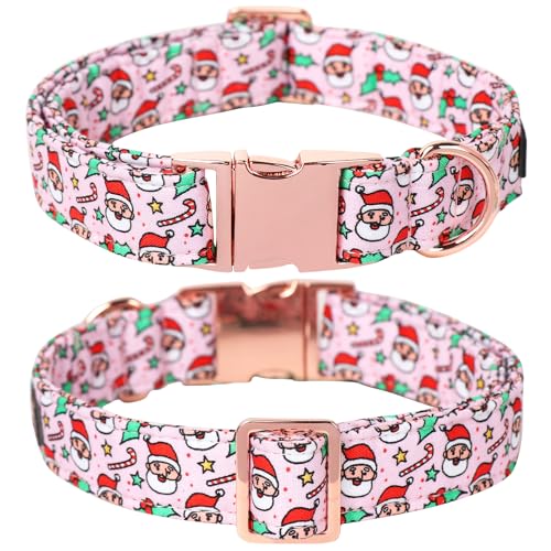 Christmas Pink Dog Collar Bowtie (XL (Pack of 1) / A:Santa Cane)