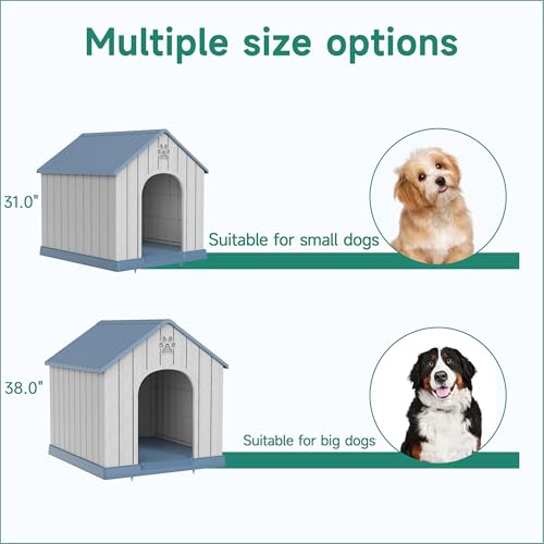 Dog House Outdoor Large Breed (Blue / 38.62*36.26*38.07)