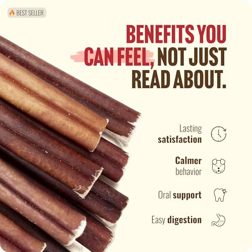 Odor Free Bully Sticks for All Breeds (6" Standard - 20 Count)